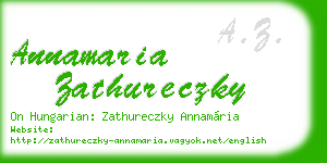 annamaria zathureczky business card